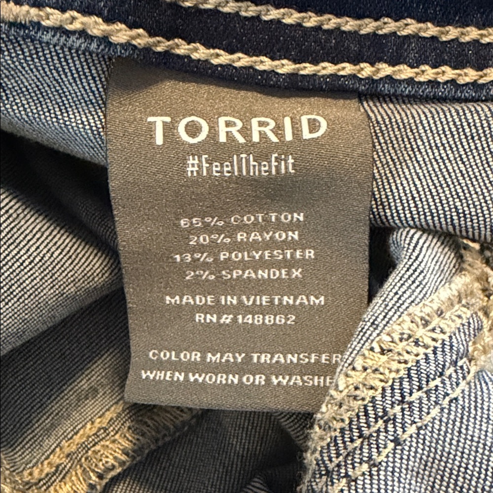 TORRID Dark  Blue Distressed Wash Ankle/Jogger Jeans for Women - size 20R  NWT!! - Picture 9 of 10